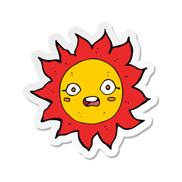 sticker of a cartoon sun