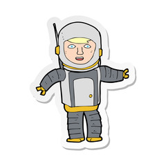 sticker of a cartoon astronaut