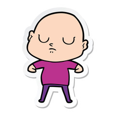 sticker of a cartoon bald man