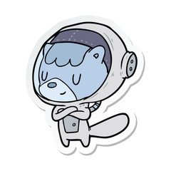 sticker of a cartoon astronaut animal