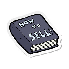 sticker of a cartoon how to sell book