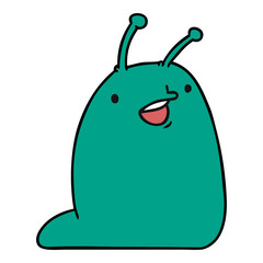 cartoon of a cute kawaii slug