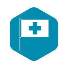 Switzerland flag icon in simple style isolated on white background