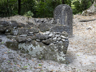 Stone artifacts in Nation's most significant Mayan city of Tikal Park, Guatemala