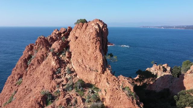 Aerial view of cap Esterel on French Riviera, between Cannes and Saint Raphael,