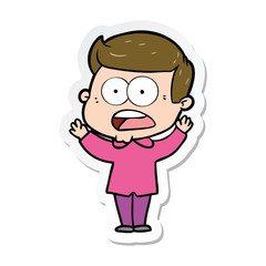 Obraz premium sticker of a cartoon shocked man