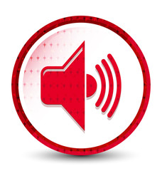 Volume icon misty frozen red round button