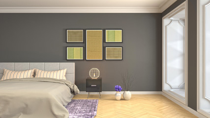 Obraz na płótnie Canvas Bedroom interior. 3d illustration