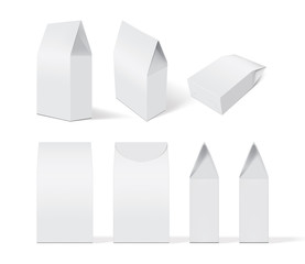 white paper packaging mock up  view from different sides