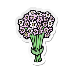sticker of a cartoon flowers
