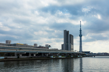 Obraz premium (東京都ｰ都市風景)汐入公園から見る秋の風景７