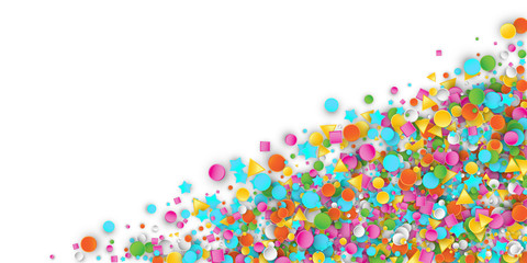 Colored Carnaval Confetti Background with Geometric Shapes