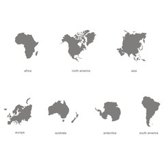 vector icon with world map and world continents for your design
