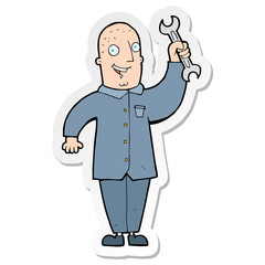 sticker of a cartoon mechanic