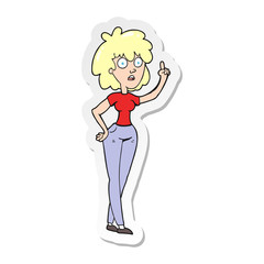 sticker of a cartoon woman