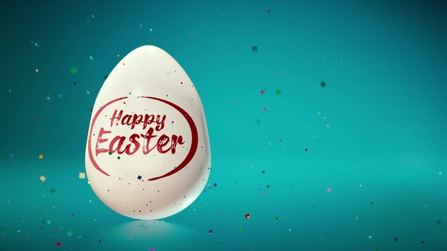 Happy Easter Holiday with Painted Egg on Colorful Background. International Spring Celebration 3d render