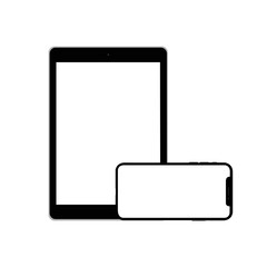 set of modern tablet and mobile phone  isolated