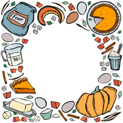 pumpkin tradition pie colouring sketch