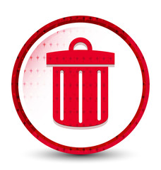 Recycle bin icon misty frozen red round button
