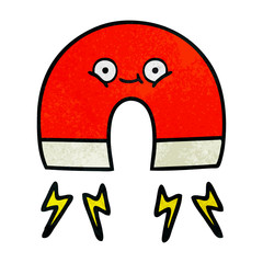 retro grunge texture cartoon magnet