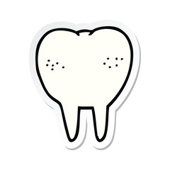sticker of a cartoon tooth
