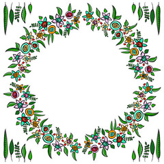 wreath of bright flowers
