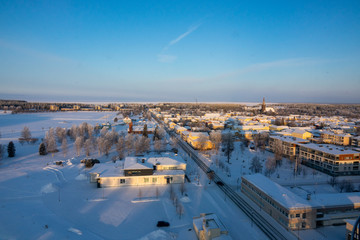 The town of Raahe in winter time