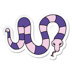 sticker of a quirky hand drawn cartoon snake