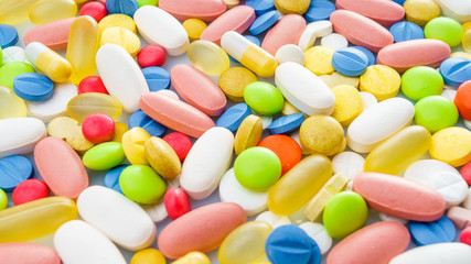 diferent Tablets mix heap drugs pills