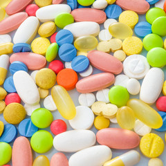 diferent Tablets mix heap drugs pills