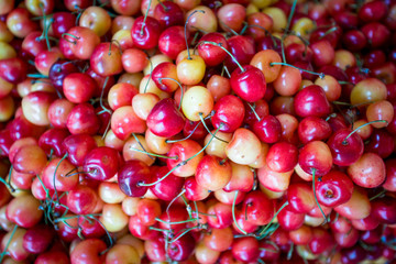 fresh red cherries. Ripe cherries background