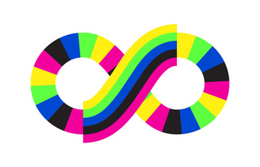 Obraz premium Nieskończoność, wieczność lub Moebius wektor symbol na białym tle