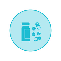 Blank medicine bottle isolated on white background