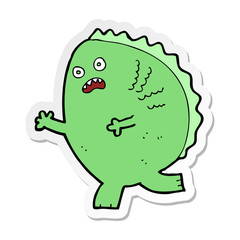 sticker of a cartoon monster