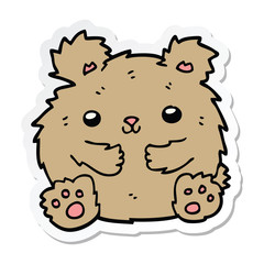 sticker of a cute cartoon bear