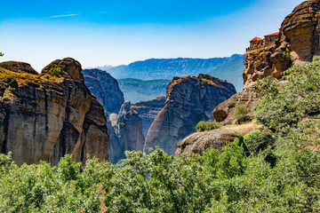 Naklejka premium meteora mountain monastery in greece