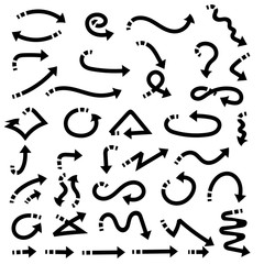 Arrows. Black hand drawn signs