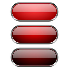 Red glass buttons with chrome frame