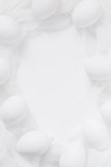 White easter background eggs