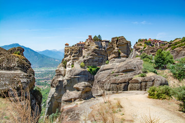 meteora mountain monastery in greece