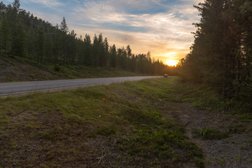 Obraz premium Empty road in Lapland
