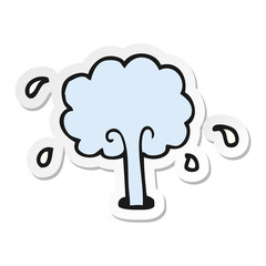 sticker of a cartoon spouting water