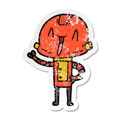 Obraz premium distressed sticker of a cartoon robot