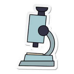 sticker of a cute cartoon science microscope