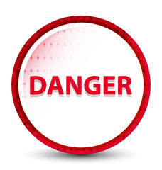 Danger misty frozen red round button