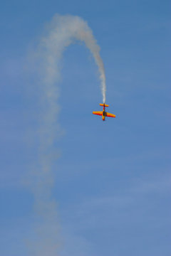 Acrobatic airplane. Air Races. Barcelona. Year 2005