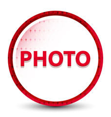 Photo misty frozen red round button