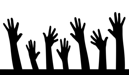 helping hands silhouette vector