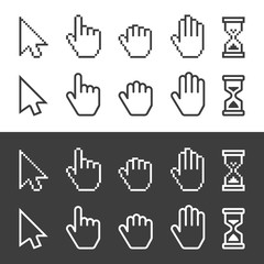 Pixelated and smooth vector cursors.