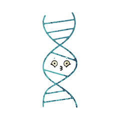 retro illustration style cartoon DNA strand